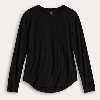 Juniors' SO® Long Sleeve Crewneck Tee