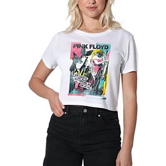 Juniors' Pink Floyd Knebworth Graphic Crop Tee