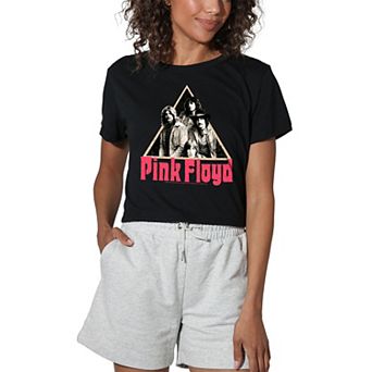 Juniors' Pink Floyd Band Pyramid Graphic Crop Tee