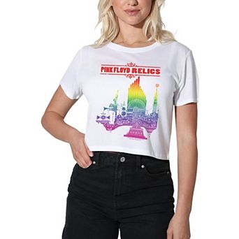 Juniors' Pink Floyd Bright Relics Graphic Crop Tee