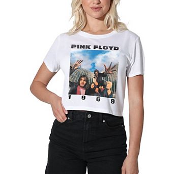 Juniors' Pink Floyd 1969 Group Shot Graphic Crop Tee