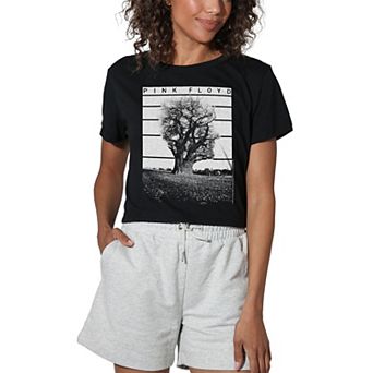 Juniors' Pink Floyd Tree of Half Life Graphic Crop Tee