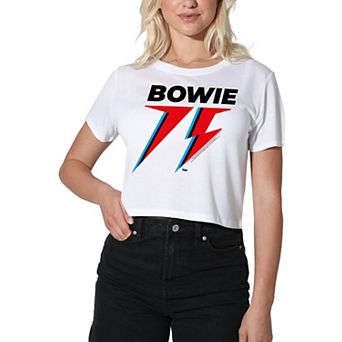 Juniors' David Bowie 75 Graphic Crop Tee