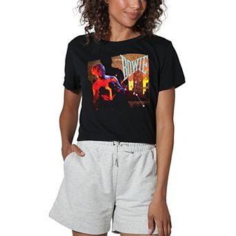 Juniors' David Bowie Lets Dance Graphic Crop Tee