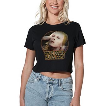 Juniors' David Bowie Hunky Dory Graphic Crop Tee