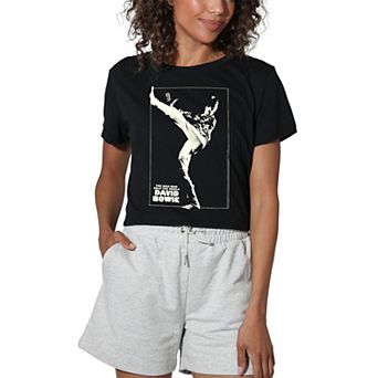 Juniors' David Bowie The Man Graphic Crop Tee