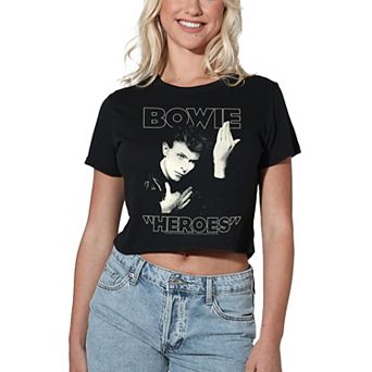 Juniors' Bowie Heroes Graphic Crop Tee