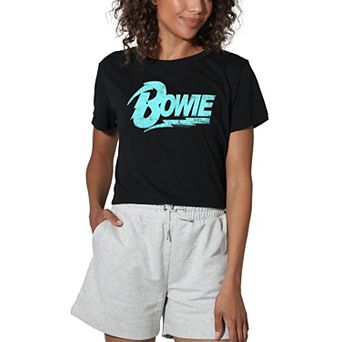 Juniors' Bowie Graphic Crop Tee