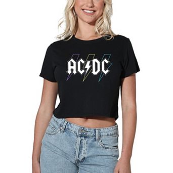 Juniors' AC/DC Graphic Crop Tee