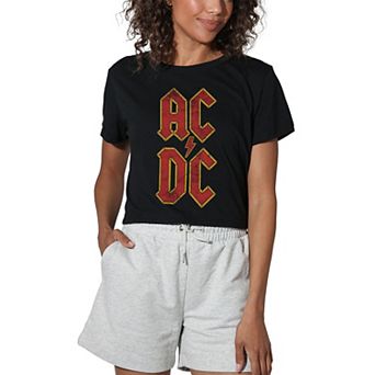 Juniors' AC/DC Stack Graphic Crop Tee