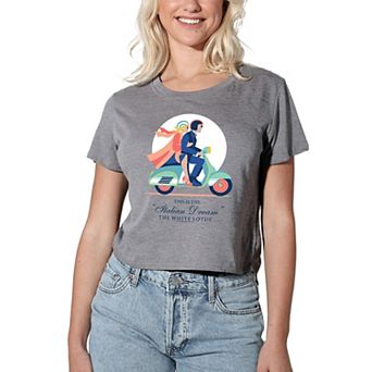 Juniors' White Lotus Italian Dream Graphic Crop Tee