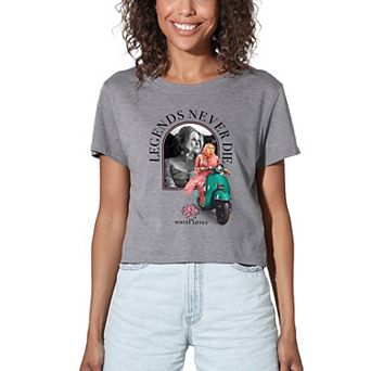 Juniors' White Lotus Legends Never Die Crop Tee