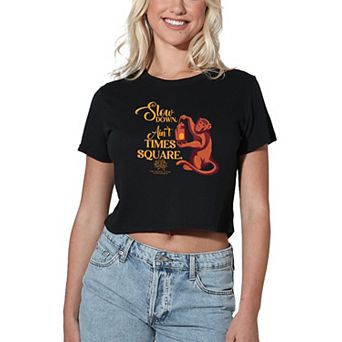 Juniors' White Lotus Slow Down Crop Tee