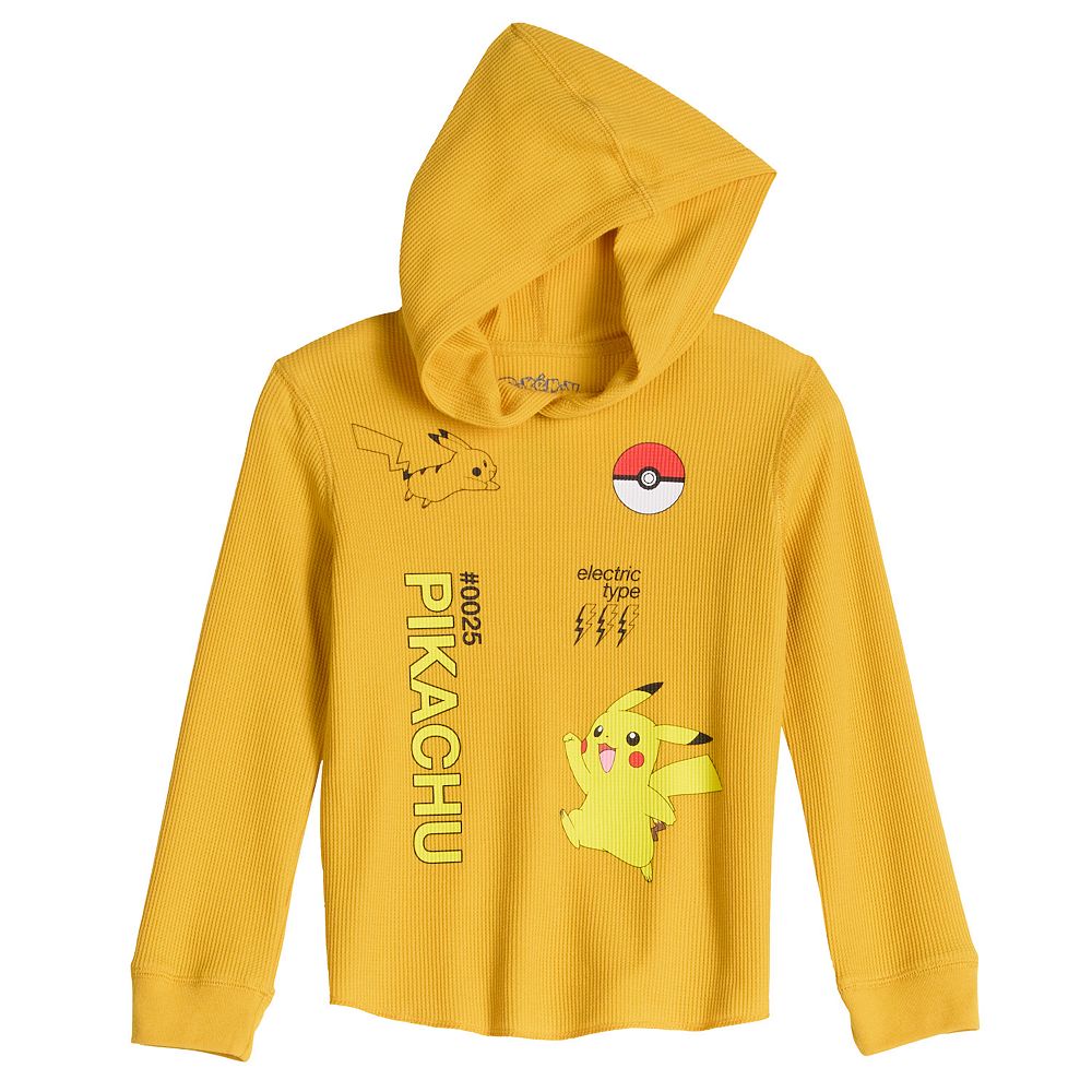 Boys 4-12 Jumping Beans® Pokemon Pikachu Thermal Long Sleeve Hooded T-Shirt