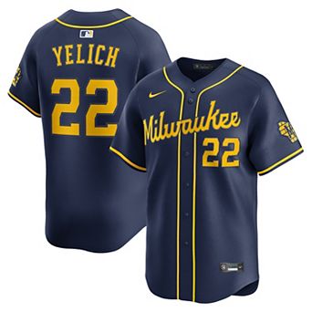 Men's Nike Christian Yelich Navy Milwaukee Brewers Alternate Limited Jersey