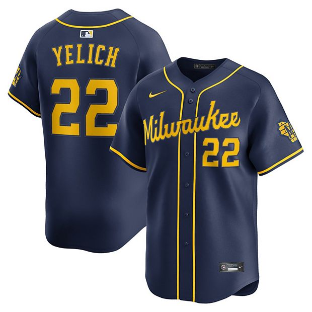 Men's Nike Christian Yelich Navy Milwaukee Brewers Alternate