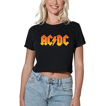 Juniors' AC/DC Logo Crop Tee