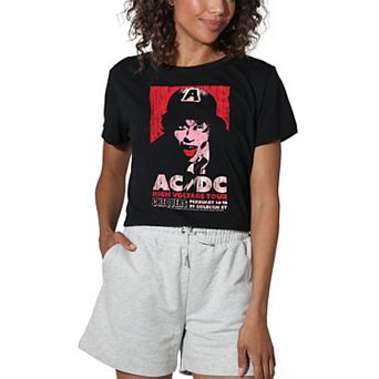 Juniors' AC/DC High Voltage Live 1975 Crop Tee