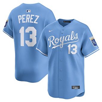 Men's Nike Salvador Perez Light Blue Kansas City Royals Alternate Limited Player Jersey