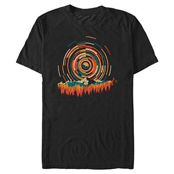 Big & Tall Geometric Sunrise Mountain Scene Graphic Tee