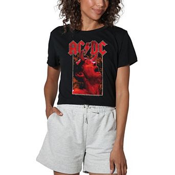 Juniors' AC/DC Graphic Crop Tee