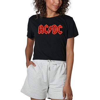 Juniors' AC/DC PWR Up Logo Graphic Crop Tee