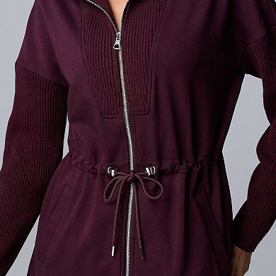 Women's Simply Vera Vera Wang Scuba Sweater Drawcord Zip-Up