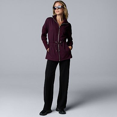 Women's Simply Vera Vera Wang Scuba Sweater Drawcord Zip-Up