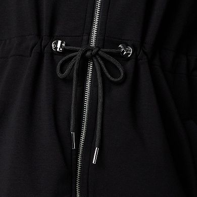 Plus Size Simply Vera Vera Wang Scuba Sweater Drawcord Zip-Up Jacket