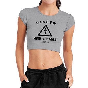 Juniors' AC/DC High Voltage Graphic Crop Top
