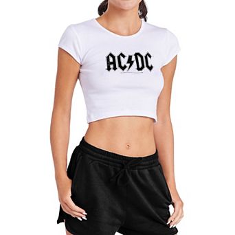 Juniors' AC/DC Logo Crop Top