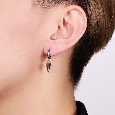 Men's LYNX Stainless Steel Cone Hoop Earrings