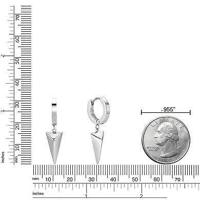 Men's LYNX Stainless Steel Pyramid Hoop Earrings