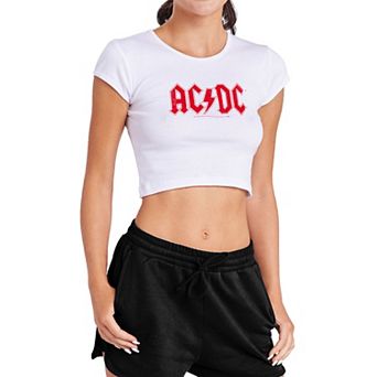 Juniors' AC/DC Graphic Crop Top
