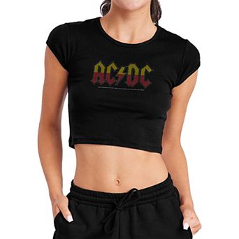 Juniors' AC/DC About to Rock Crop Top