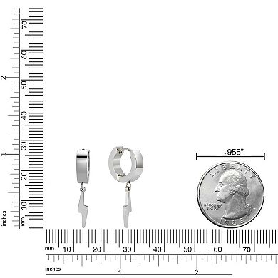 Men's LYNX Ion Plated Stainless Steel Bolt Hoop Earrings