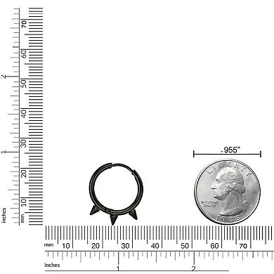 Men's LYNX Ion Plated Stainless Steel Spike Hoop Earrings