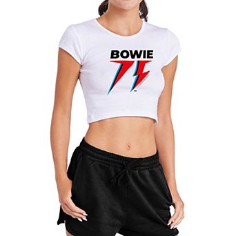 Juniors' David Bowie 75 Graphic Crop Top