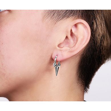 Men's LYNX Ion Plated Stainless Steel Spike Hoop Earrings