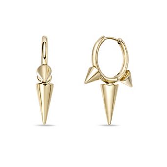 Men's LYNX Ion Plated Stainless Steel Spike Hoop Earrings