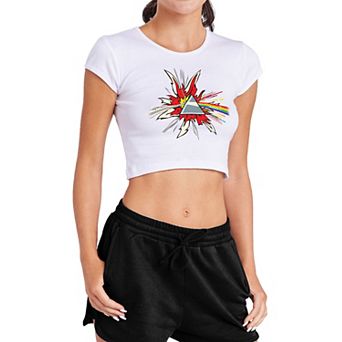 Juniors' Pink Floyd Dark Side of the Moon Graphic Crop Top