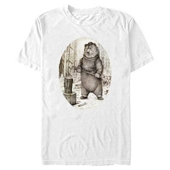 Big & Tall Bear Chopping Wood Graphic Tee