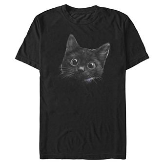 Big & Tall Cute Cat Face Graphic Tee