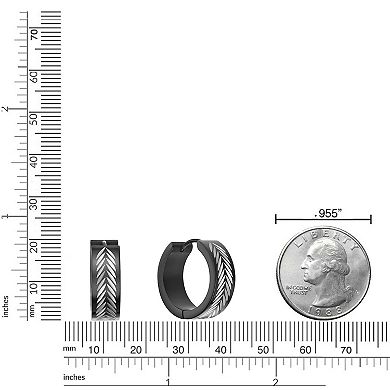 Men's LYNX Ion Plated Stainless Steel Hoop Earrings