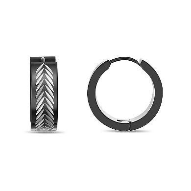 Men's LYNX Ion Plated Stainless Steel Hoop Earrings