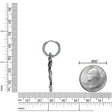 Men's LYNX Stainless Steel Snake Hoop Earrings