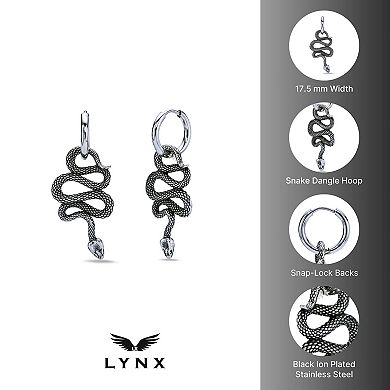Men's LYNX Stainless Steel Snake Hoop Earrings