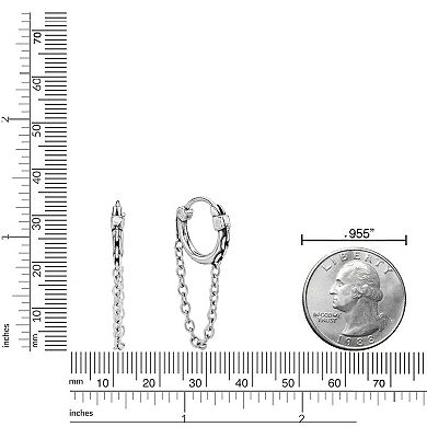 Men's LYNX Stainless Steel Hoop Chain Earrings