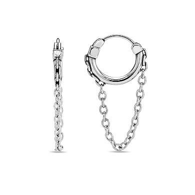 Men's LYNX Stainless Steel Hoop Chain Earrings