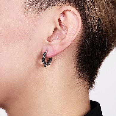 Men's LYNX Stainless Steel Snake Coil Hoop Earrings
